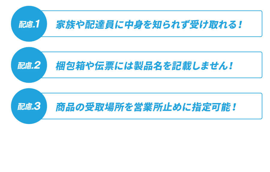 家族や配達員に中身を知られず受け取れる!