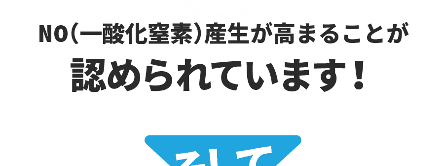 NO（一酸化窒素）産生が高まることが認められています！