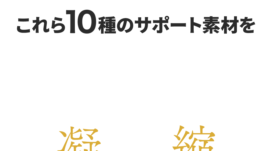 これら10種のサポート素材を凝縮