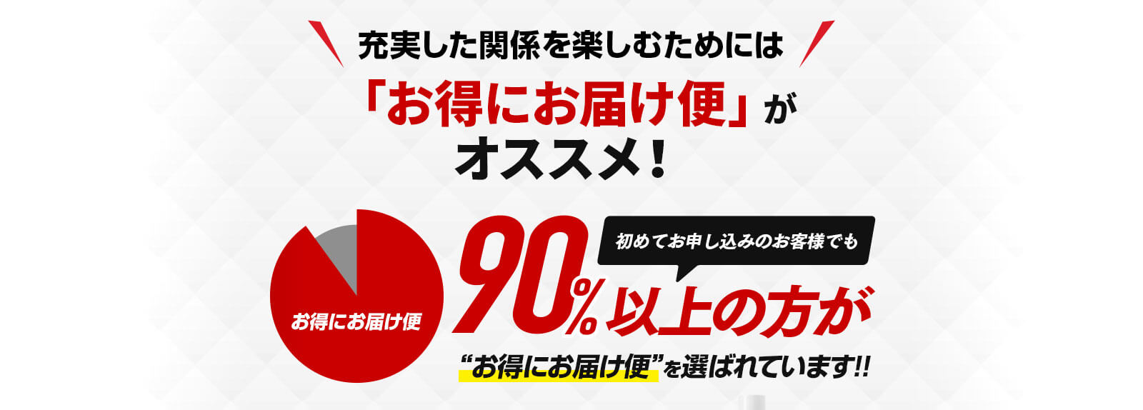 充実した関係を楽しむためには「お得にお届け便」がオススメ！